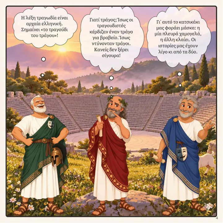 Σελίδα: γιατί η τραγωδία σημαίνει «τραγούδι του τράγου»